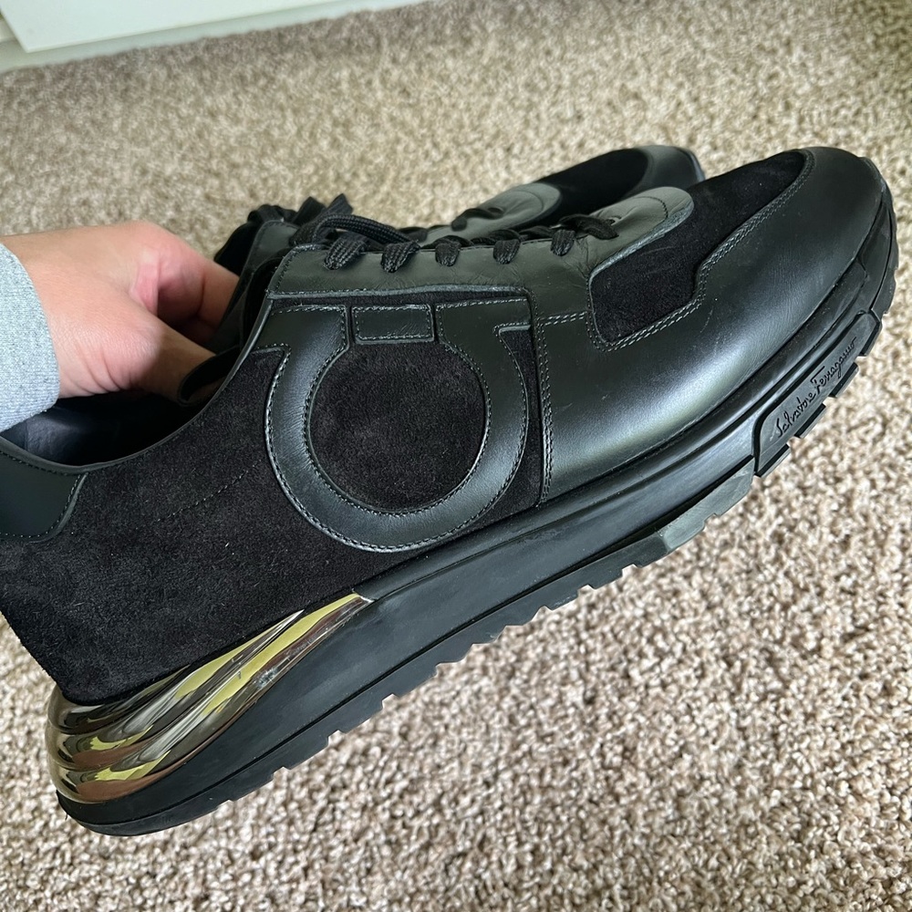 Salvatore Ferragamo Brooklyn Swilly Suede & Leather Sneakers